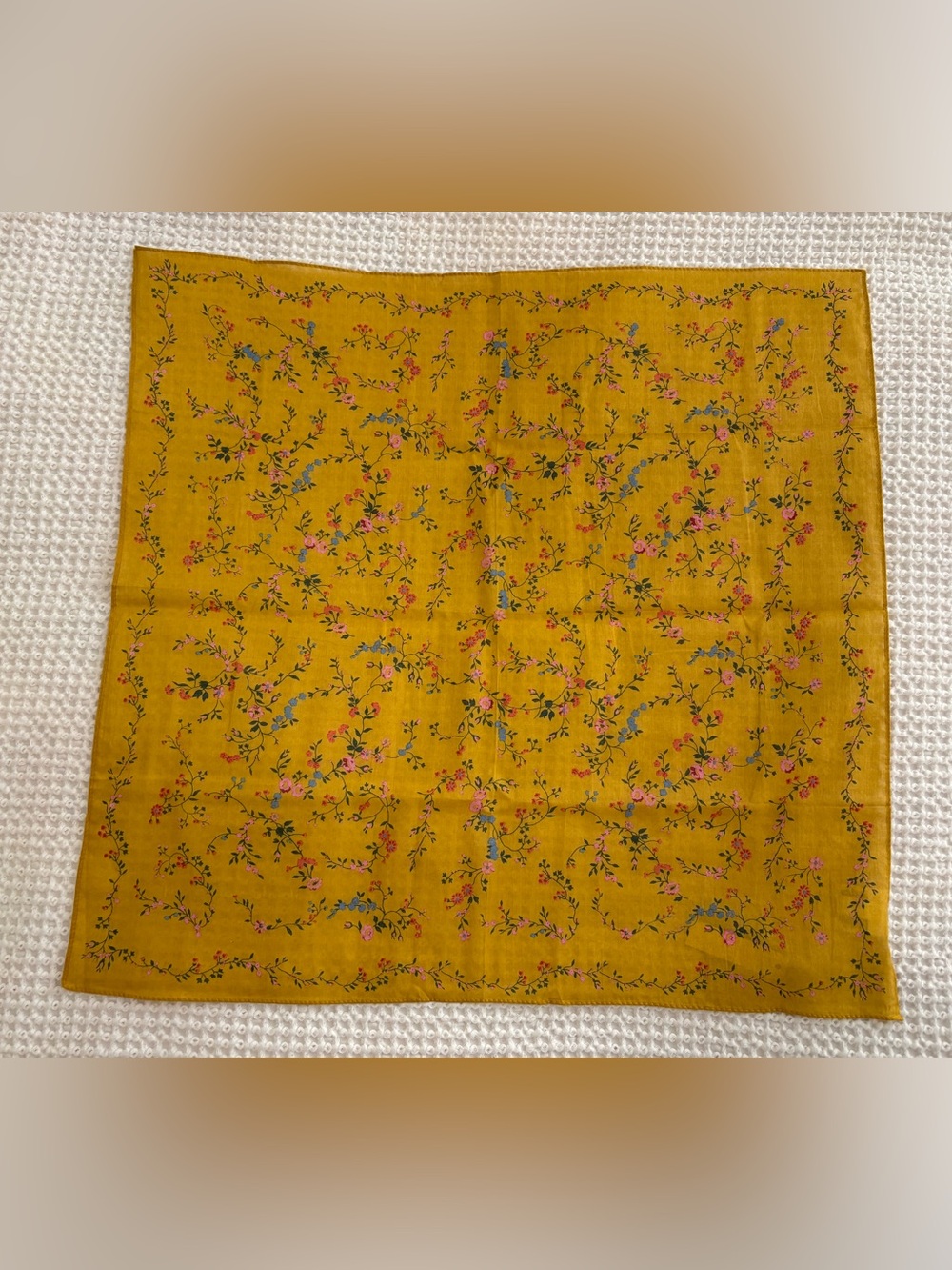 Madewell Organic Cotton Bandana Scarf, Gold Floral, NWT